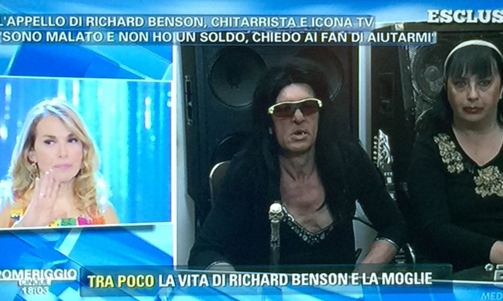 Richard Benson shock a Pomeriggio 5: "Spero di morire sul palco" [VIDEO]