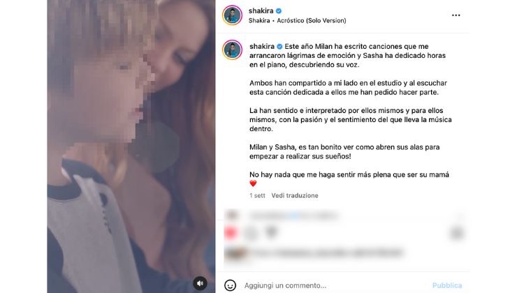 shakira i figli con lei nel video