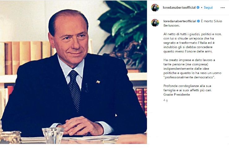 Loredana Bertè messaggio