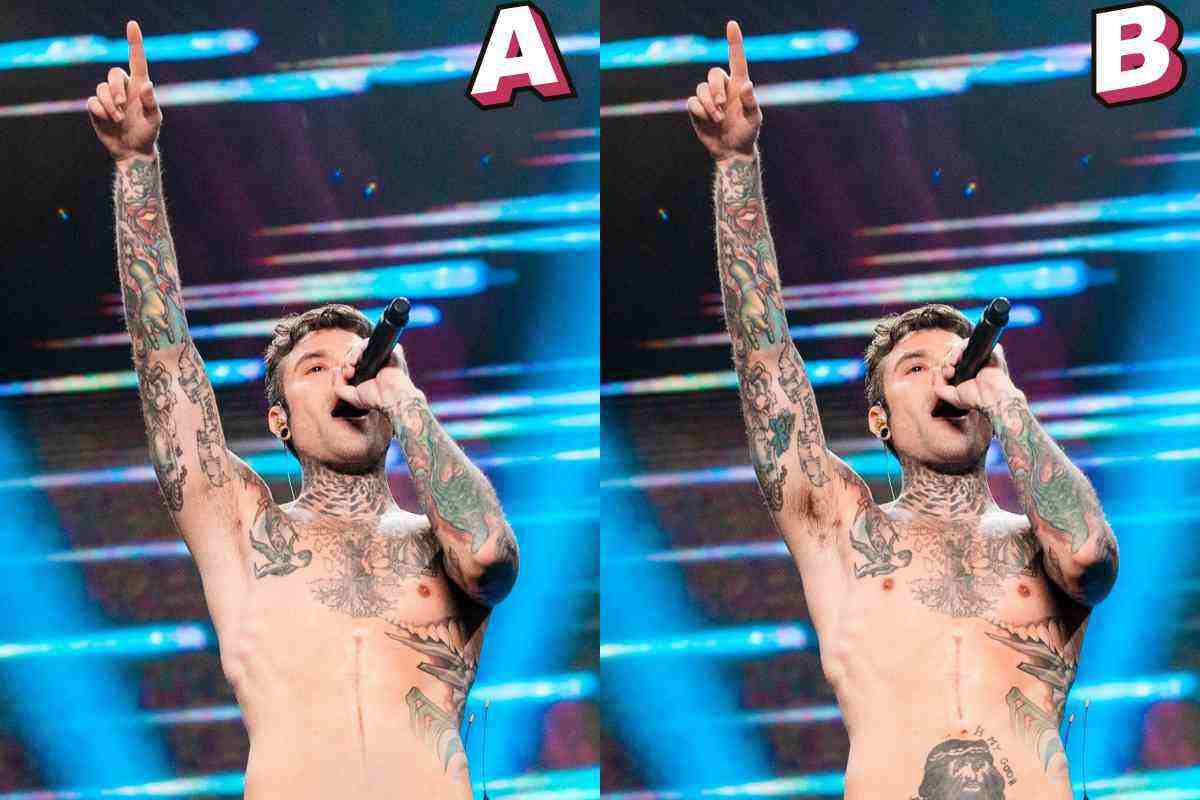 Fedez test visivo dettagli