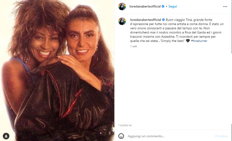 tina turner Loredana bertè foto commenti