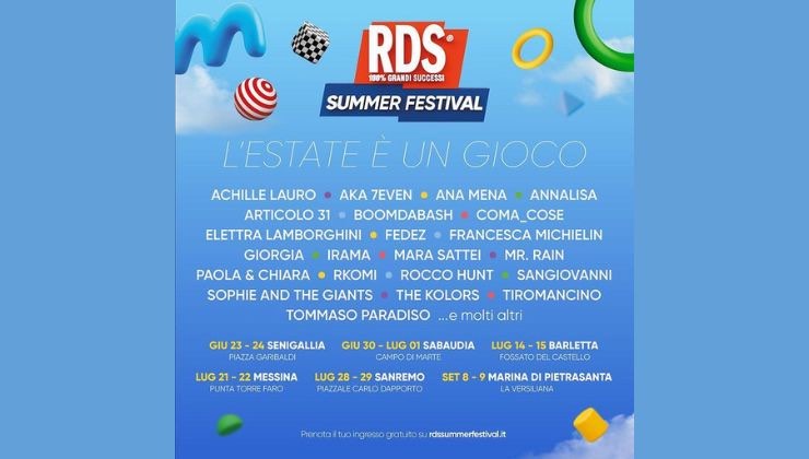 rds summer festival qual è il programma