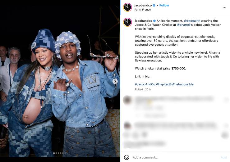 rihanna indossa un orologio come collana