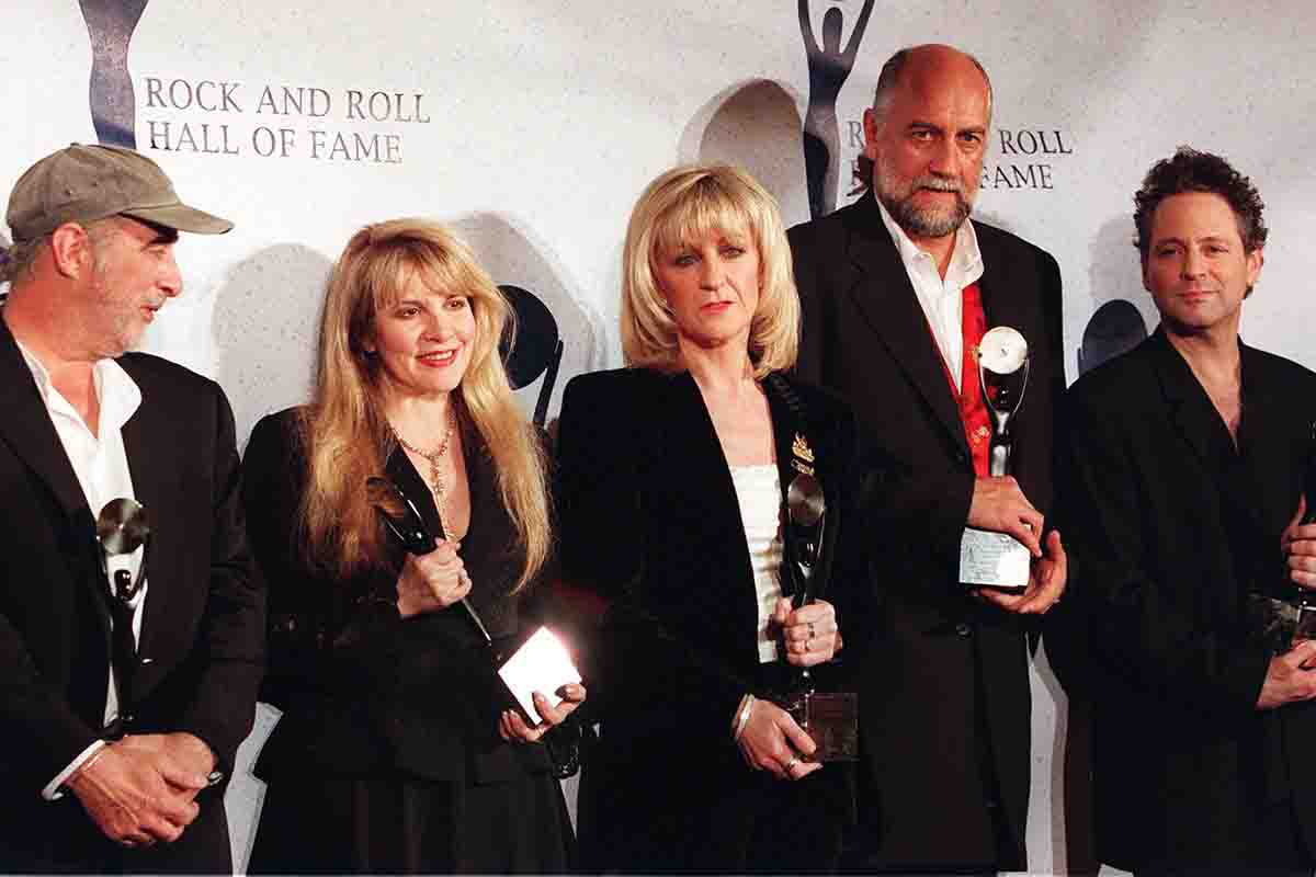 Da sinistra John McVie, Stevie Nicks, Christine McVie, Mick Fleetwood e Lindsay Bukingham la versione più longeva dei Fleetwood Mac
