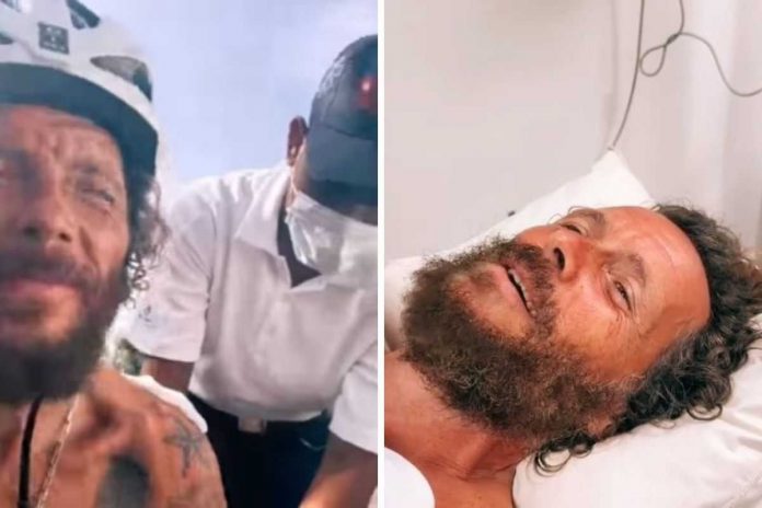 Jovanotti brutta caduta dalla bici