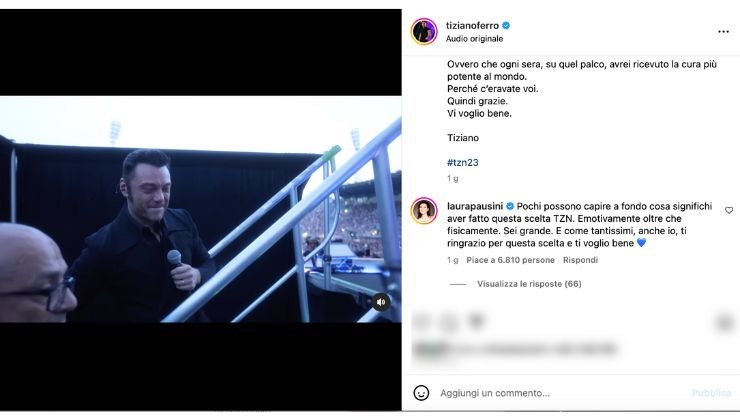 tiziano ferro laura pausini instagram