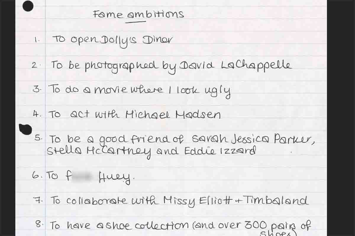 Le pagine del Diario personale di Amy Winehouse