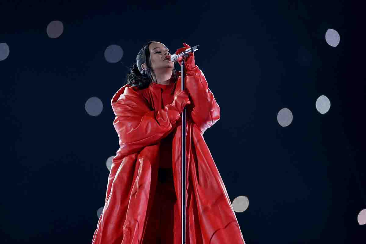 Un momento dello show di Rihanna all'ultimo Superbowl, un grande successo