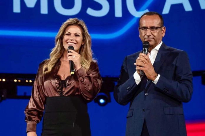 carlo conti e vanessa incontrada i tim music awards 2023 si terranno il 15 e 16 settembre all'arena di verona