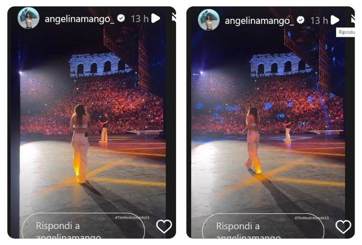 Angelina Mango TIM Music Awards scatto panorama palco