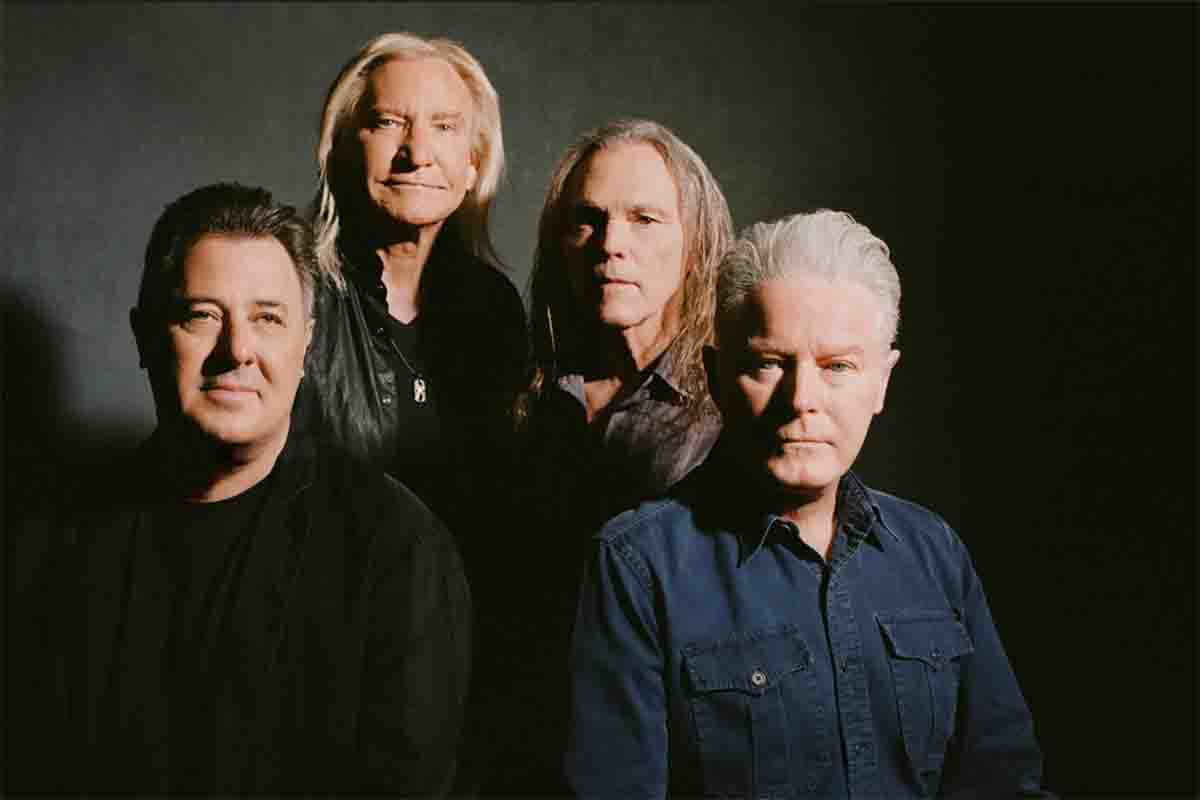 Da sinistra Deacon Frey, Joe Walsh, Tim B.Smith e Don Henley, gli Eagles