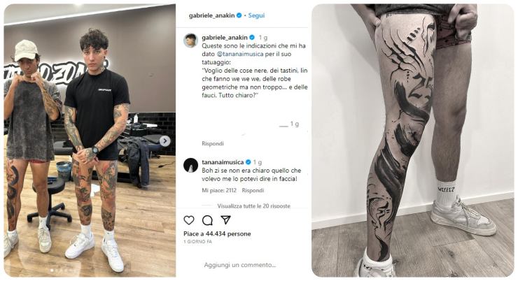 Tananai tatuaggio