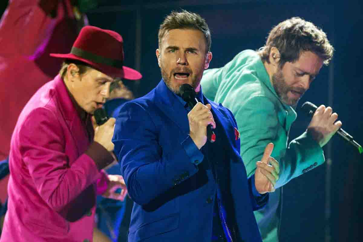 I Take That superstiti: da sinistra Mark Owen, Gary Barlow e Howard Donald