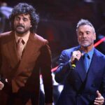 Renga, a sinistra, con Nek, il loro brano in gara si intitola Pazzo di te