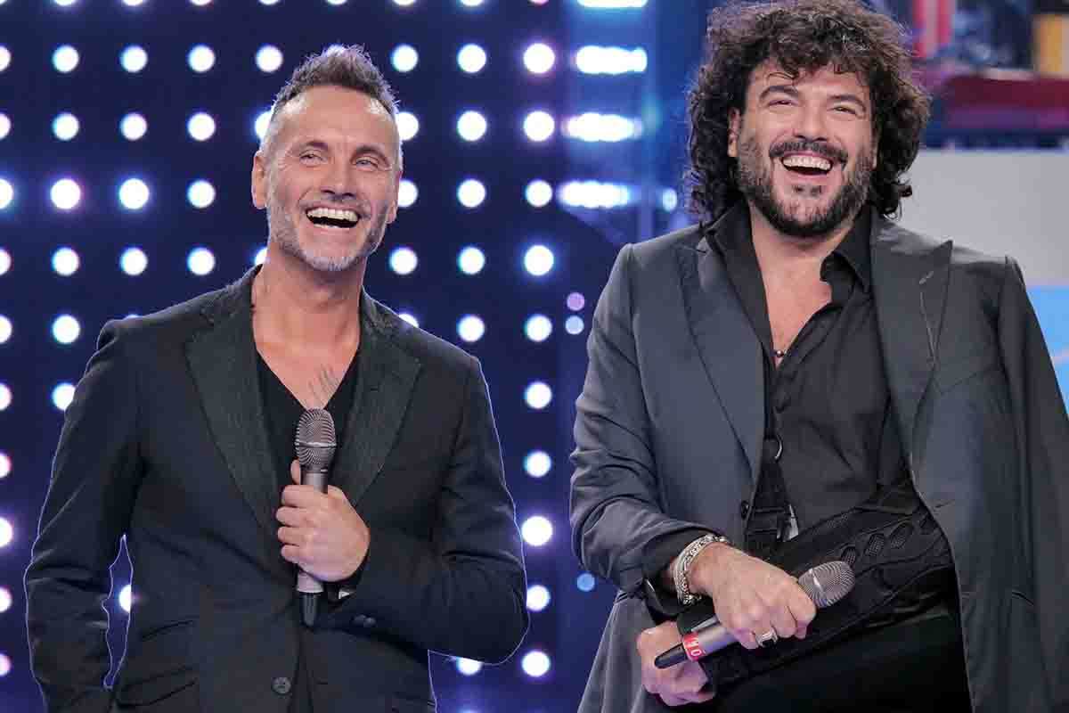 A destra Francesco Renga con Nek prima presenza insieme in gara a Sanremo