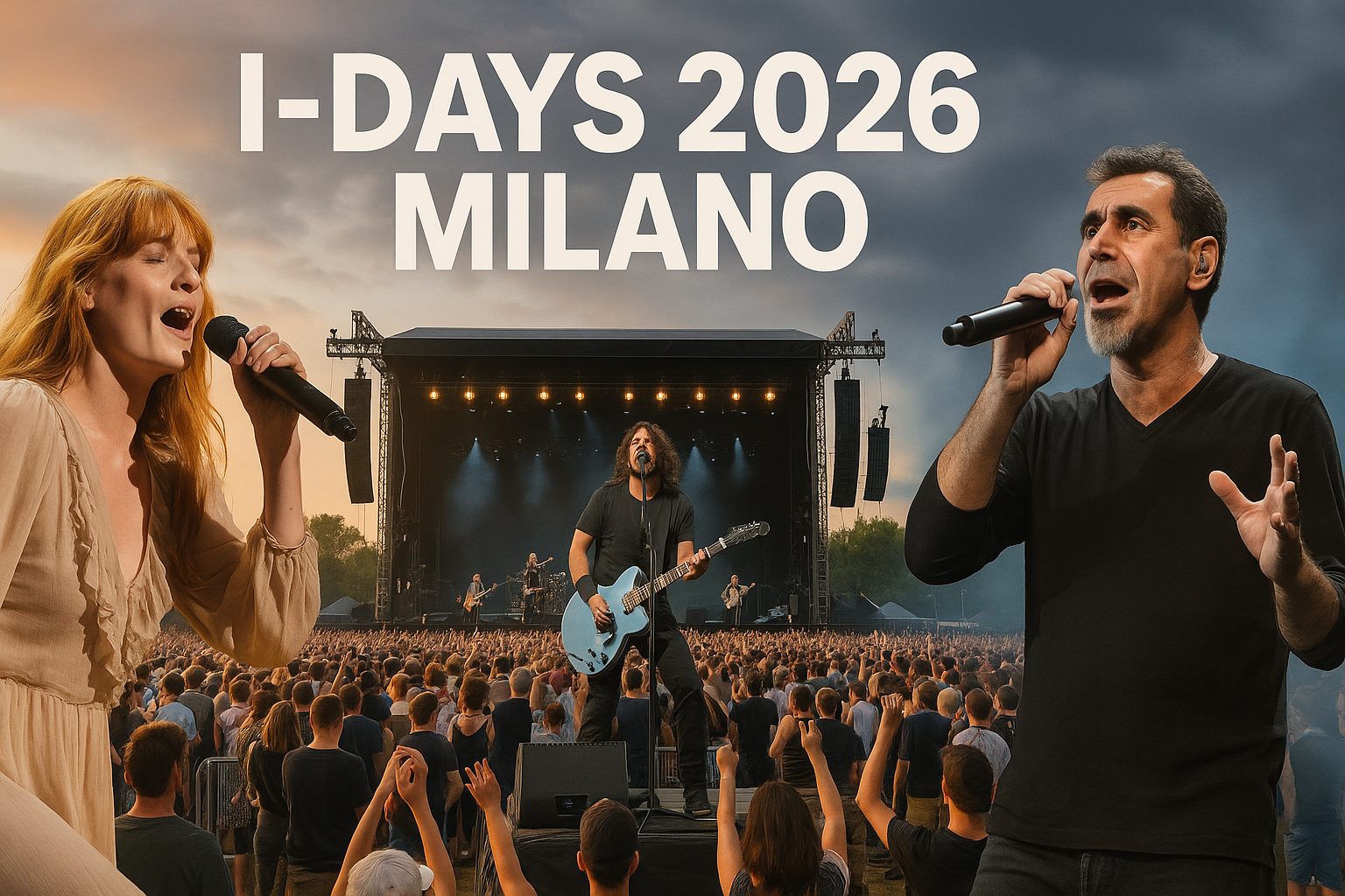 I-Days 2026: Florence + The Machine, Foo Fighters, System of a Down nel weekend lungo