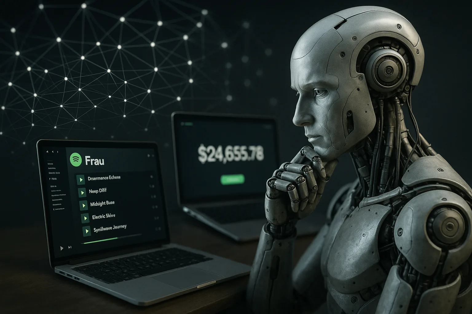 Frode IA nello streaming: bot creano migliaia di brani fake per rubare royalty