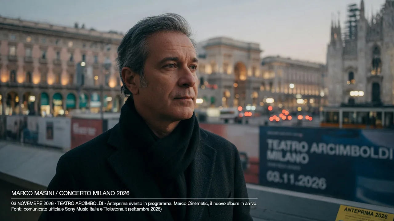 Marco Masini in concerto il 3 novembre 2026 a Milano: tutto quello che sapere